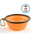 PhoneNatic Foldable Silicone Dog Bowl - XL Travel Bowl for Dogs & Cats - 1000ml Orange with Carabiner - Buy Online on GoSupps.com