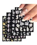 Baoximong 5D Embossed Spring Nail Decals - Self-Adhesive Yellow Pink White Kapok Camellia Design for Women - Buy Online on GoSupps.com