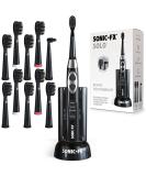 Sonic-FX Solo Electric Toothbrush + 10 Brush Heads | Interdental Charcoal Bristles | Rechargeable Base | 3 Modes | Smart Timer | 2 Months Use | Black (8 Pack) - Buy Online on GoSupps.com