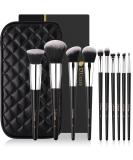 DUcare 10Pcs Travel Makeup Brush Set with Case - Premium Synthetic Kabuki Brushes for Foundation, Blending, and More - Women's Gift Set with Bag - Black - Buy Online on GoSupps.com