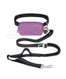 TUDEC Dogs Jogging Line with Belly Belt | Elastic Reflective Leash for Large & Medium Dogs | Free-Haired Jogging Dog Leash with Feces Bag Dispenser (Light Purple) - Buy Online on GoSupps.com