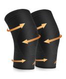 Copper Knee Braces (2 Pack) - Compression Sleeve Support for Men and Women - Meniscus Tear, ACL, Arthritis - Joint Pain Relief - Large Black - Buy Online on GoSupps.com