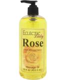 Rose Massage Oil 16 oz - Sweet Almond & Jojoba - Preservative Free | Aromatherapy & Relaxation - Buy Online on GoSupps.com