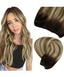 LAAVOO Remy Micro Weft Extensions - 55cm Balayage Real Hair Dark Brown Ombre to Light Blond Microbeads 50g 12-inch Width - Premium Human Hair Tress Extensions - Buy Online on GoSupps.com