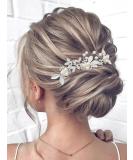 Silver Leaf Bridal Hair Pins - Rhinestone Hair Accessories for Bride - Pack of 3 - Buy Online on GoSupps.com