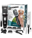 Pet Union Professional Rechargeable Cordless Dog Grooming Kit - Low Noise Clippers for Thick Coats - Complete Grooming Set for Dogs, Cats, and Other Pets - Nail Trimmer Included (Gunmetal) - Buy Online on GoSupps.com