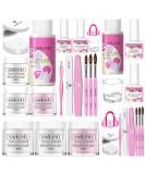 SAVILAND Acrylic Nail Kit with Mini Nail Lamp Professional Acrylic Powder & Liquid Set for DIY Nail Extension Clear White Pink - Perfect for Beginners - Buy Online on GoSupps.com