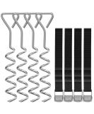 High Wind Galvanized Steel Trampoline Anchors Kit - 4Pcs, 15.8inch Ground Anchors for 15ft, 14ft, 12ft, 10ft Trampoline - Heavy Duty Accessories - Buy Online on GoSupps.com