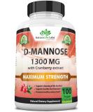 D-Mannose 1,300 mg with Cranberry Extract Fast-Acting, Flush Impurities, Natural Urinary Tract Health- 100 Veggie Capsules - Buy Online on GoSupps.com