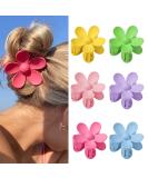 6 pieces large claws hair clips matt flower hair clips flower shape slipproof hair clips plastic hair clamps for women 6 colors pink - Buy Online on GoSupps.com