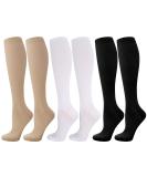 Buy 3 Pairs Compression Stockings - Knee Support Socks 15-25mmHg for Travel Running & Sports - Women's Compression Socks S/M - Buy Online on GoSupps.com