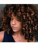 ColorfulPanda Afro Wig | Synthetic Brazilian Curly Hair for Women | Kinky Curly Short Wigs in Black Brown Ombre - Buy Online on GoSupps.com