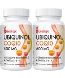 Ubiquinol CoQ10 600 mg Soft Capsules with Omega 3 6 9 & Vitamin E - High Absorption Coenzyme Q10 Supplement (120 Capsules 2-Pack) - Buy Online on GoSupps.com