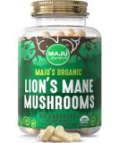 Maju Organic Lions Mane Mushroom Capsules 90ct | Fruiting Bodies Steam Extract | Organic Mushrooms with Black Pepper Extract | Hericium Erinaceus - Buy Online on GoSupps.com