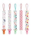 FenFang Baby Dummy Clips 5 PCS - Pink Pacifier Holder Straps for Boys and Girls | Teething Soother Chain Clips - Unisex Neutral Design - Buy Online on GoSupps.com