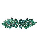 Faship Green Rhinestone Crystal Floral Hair Barrette Clip - Stunning Hair Accessory - Buy Online on GoSupps.com