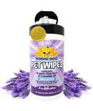 Pet Grooming Wipes | Conditions, Deodorizes Coat | No Parabens or SLS | Lavender Scent | Large Wet & Thick | Ideal for Dogs and Cats - Buy Online on GoSupps.com