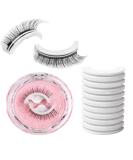 Self Adhesive Eyelashes - 2 Pcs Reusable No Glue False Lashes + 10 Transparent Waterproof Strips for Natural Look - Easy Application w08-T - Buy Online on GoSupps.com