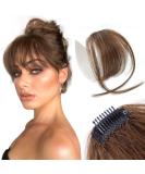 100% Remy Real Hair Clip-In Ponytail with Bangs - Natural Flat Pony Extension in Medium Brown/Blond | VD042A - Buy Online on GoSupps.com