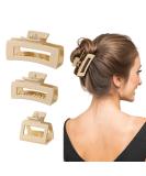 Shinowa Hair Clip Set - 3 Strong Hold Slipproof Gripper Accessories for Long Thick Hair - Beige - Buy Online on GoSupps.com
