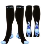 Compression Socks for Men & Women - (2 Pairs) Best Graduated Fit for Recovery, Travel, Running, Nurses - Black/Blue - S-M - Buy Online on GoSupps.com