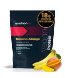 Evotion Vegan Protein Powder 450g - Banana Mango Flavor | 18g Protein 3g BCAA | Plant-Based Protein Shake - Buy Online on GoSupps.com