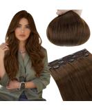 Runature Real Hair Extensions Clip-In - Medium Brown 14 Inch (35cm) Natural & Smooth 50g 3 Pieces - #4 - Buy Online on GoSupps.com