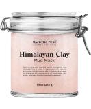 MAJESTIC PURE Himalayan Clay Mud Mask - Exfoliating Face and Body Mask for Acne, Pores Reduction - 10 oz - Buy Online on GoSupps.com