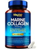 Mayfair Nutrition Marine Collagen Capsules 1470mg Complex - High Strength with Hyaluronic Acid, Biotin, Turmeric, Vitamin C, E, B2, D3 & Minerals - Women's Hydrolyzed Supplements - Made in UK - Buy Online on GoSupps.com