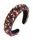 Crystal Rhinestone Velvet Padded Headband - Elegant Hair Accessory for Women, Ideal for Weddings and Parties - Buy Online on GoSupps.com