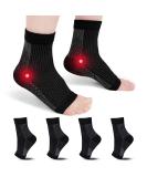 Plantar Fasciitis Support Socks 4 Pairs Black S/M - Compression Foot Sleeve for Pain Relief, Achilles Tendonitis, Neuropathy - Ankle Brace for Men and Women - Ideal for Arthritis Recovery and Sports - Buy Online on GoSupps.com