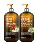 Majestic Pure Apple Cider Vinegar Shampoo & Avocado Coconut Conditioner Set - Restores Shine, Reduces Itchy Scalp, Dandruff & Frizz - Sulfate-Free for All Hair Types - Men and Women - 2 x 16 fl oz - Buy Online on GoSupps.com
