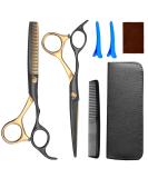 Hairdressing Scissors Jiasoval 6 Inch Hair Cutting Scissor & Thinning Scissors Hairdressing Stainless Steel Barber Scissors with Leather Cover Comb Hair Clip Professional Salons Hair Shears Set - Buy Online on GoSupps.com