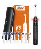 Bitvae R2 Rotating Electric Toothbrush for Adults - 8 Brush Heads, Travel Case, 5 Modes, Rechargeable & Fast Charging - Black - Buy Online on GoSupps.com