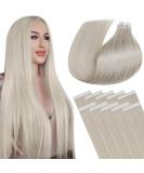Laavoo Invisible Real Hair Tape Extensions - Platinum Blonde #60 40cm 10pcs 25g - Seamless & Lightweight International Shipping - Buy Online on GoSupps.com