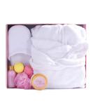 Spa Luxetique Spa Bathrobe and Slippers Gift Set for Women - Flannel Robe, Soft Slippers, Bath Bombs & Body Lotion - Buy Online on GoSupps.com