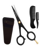 B-FOKUS Professional 4.5 Mustache Scissors - German Stainless Steel Beard & Mustache Grooming Kit for Men with Leather Case and Comb Set - Buy Online on GoSupps.com