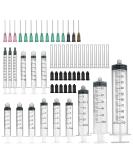 Syringes with blunt needles 15 packs (100 ml/60 ml/30ml 1 each 10ml/5ml/3 ml/1 ml 3 each) and storage caps - Buy Online on GoSupps.com