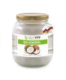 GreatVita Organic Virgin Coconut Oil 1000ml - Premium Glass Jar for Cooking Baking Skin & Hair Care - Buy Online on GoSupps.com