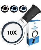 MagniPros Extra Large 10X Magnifying Glass with Detachable Lenses- 3 Light Modes Reading Magnifier with Self-Standing Handle for Hobbyists, AMD, Reading Fine Print, Seniors, Inspection, Coin, Jewelry - Buy Online on GoSupps.com