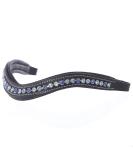 ExionPro Curved Padded Bling Crystal Leather Browband for Horse Bridles - Sapphire, Violet, Light Sapphire Havana | Diamond Decorated English Dressage Browbands - Full Size - Buy Online on GoSupps.com