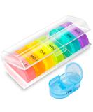 Weekly Pill Organizer - AM PM 2x Daily - Detachable 7 Compartment Box - BPA Free - Easy Open Vitamin & Supplement Organizer - Buy Online on GoSupps.com