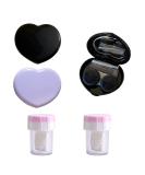 Komociya 2x Cardiac Contact Lens Containers with Mirrors - Portable Travel Kit with Cleaner Solution Tweezers & Remover - Violet - Buy Online on GoSupps.com