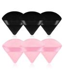 WLLHYF 6-Piece Triangle Powder Puff Set with Soft Velour for Makeup Application - Black & Dark Pink - Buy Online on GoSupps.com