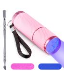 Chumia Mini UV LED Nail Lamp for Gel Nails - Portable Manicure Tool with Nail Cuticle Pusher and Files (Pink) - Buy Online on GoSupps.com
