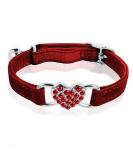 Cobee Bling Heart Cat Neck Band with Bell - Adjustable Rhinestone Pet Collar for Small Cats & Dogs - Safe & Stylish (Red) - Buy Online on GoSupps.com