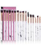 DUAIU 16Pcs Eye Makeup Brushes Set - Premium Synthetic Eyeshadow, Eyebrow, and Eyeliner Blending Brushes with Marble Handles and Pink Cosmetic Bag - Buy Online on GoSupps.com
