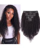 Clip In Extensions Real Hair Kinky Curly - Double Tessen Afro Hair 8-Pack 55cm-125cm Natural Black for Complete Hair Transformation - Buy Online on GoSupps.com