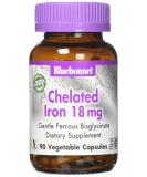 Bluebonnet Chelated Iron 18mg - 90 Vegetable Capsules | Boost Energy & Health - Buy Online on GoSupps.com