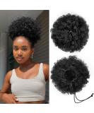 YEAME Short Kinky Curly Afro Puff Drawstring Ponytail | Premium Synthetic Hair Puff for Black Women | Natural Black 1B Color - Buy Online on GoSupps.com